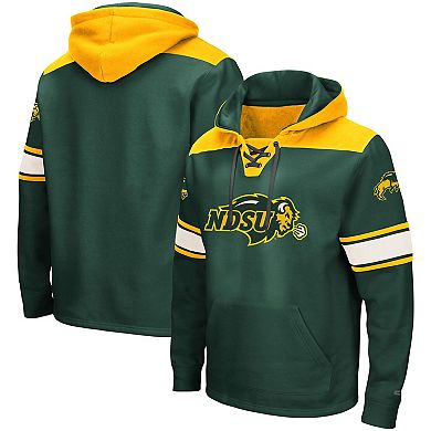 Men's Colosseum Green NDSU Bison 2.0 Lace-Up Pullover Hoodie
