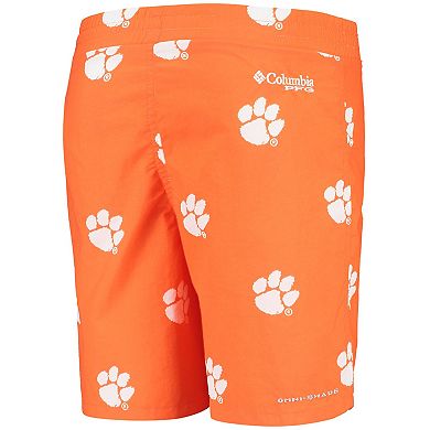 Youth Columbia Orange Clemson Tigers Backcast Printed Omni-Shade Shorts