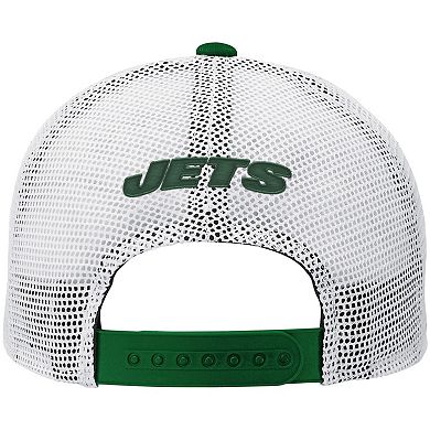 Youth Green/White New York Jets Core Lockup Adjustable Hat