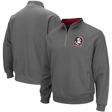 Men's Colosseum Charcoal Florida State Seminoles Tortugas Logo Quarter-Zip Pullover Jacket