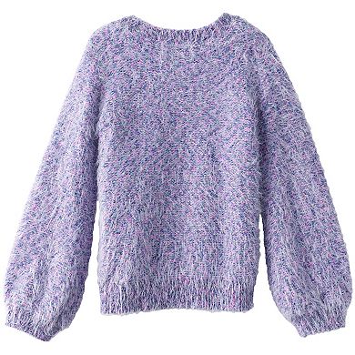 Girls 4-7 Lands' End Chenille Blouson Sleeve Sweater