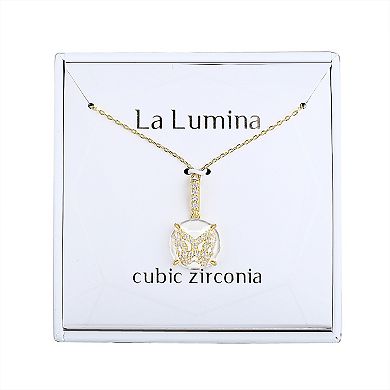 La Lumina 14k Gold Cubic Zirconia Accent Butterfly Pendant Necklace 