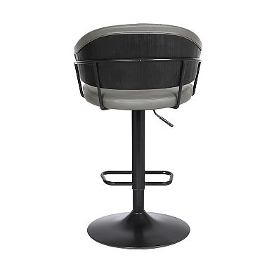 Armen Living Brody Faux-Leather Swivel Barstool