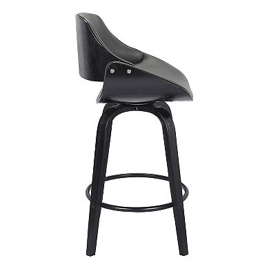 Armen Living Mona Contemporary 26-in. Counter-Height Swivel Barstool