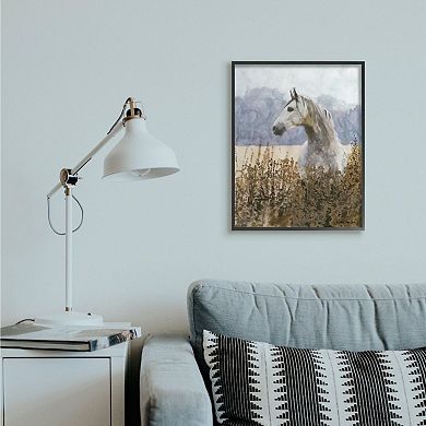 Stupell Home Decor Wild Horse in Tall Grass Side Portrait Watercolor Wall Art