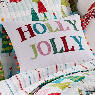 Levtex Home Merry & Bright Holly Jolly Pom Pillow