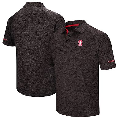 Men's Colosseum Black Stanford Cardinal Down Swing Polo