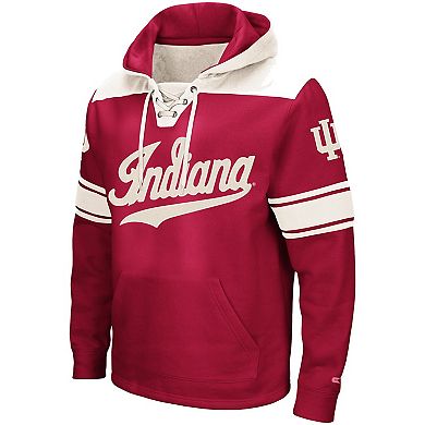 Men's Colosseum Crimson Indiana Hoosiers 2.0 Lace-Up Pullover Hoodie