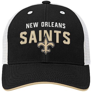 Preschool Black/White New Orleans Saints Core Lockup Mesh Back Snapback Hat