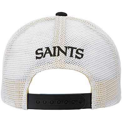 Preschool Black/White New Orleans Saints Core Lockup Mesh Back Snapback Hat
