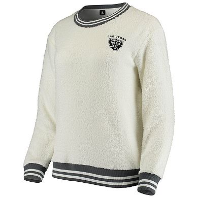 Women's Concepts Sport Cream/Charcoal Las Vegas Raiders Granite Knit Pullover Sweatshirt