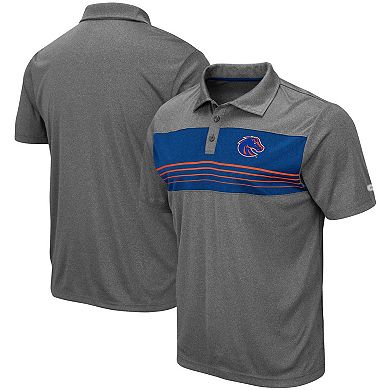 Men's Colosseum Heathered Charcoal Boise State Broncos Smithers Polo