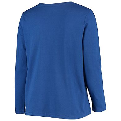 Women's Fanatics Branded Royal Indianapolis Colts Plus Size Primary Logo Long Sleeve T-Shirt