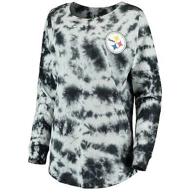 Women's New Era Black Pittsburgh Steelers Tie-Dye Long Sleeve T-Shirt