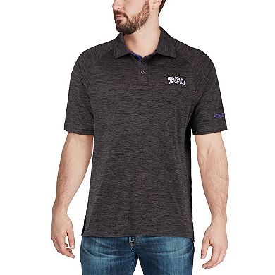 Men's Colosseum Black TCU Horned Frogs Down Swing Polo