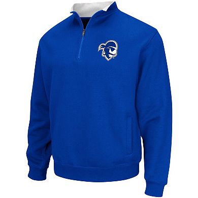 Men's Colosseum Blue Seton Hall Pirates Tortugas Logo Quarter-Zip Jacket