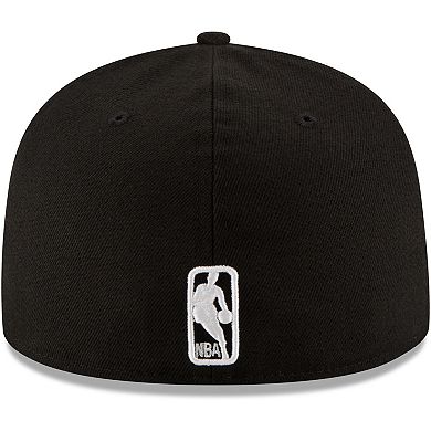 Men's New Era Black Chicago Bulls Black & White Logo 59FIFTY Fitted Hat