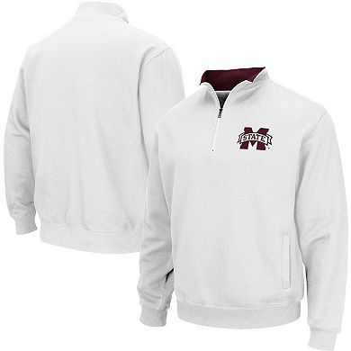 Men's Colosseum White Mississippi State Bulldogs Tortugas Logo Quarter-Zip Jacket
