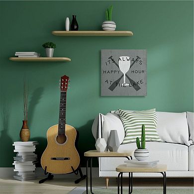 Stupell Home Decor Always Happy Hour At Lake Canvas Wall Art