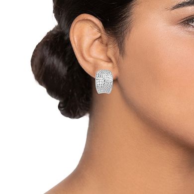 Sterling Silver Concave J-Hoop Earrings