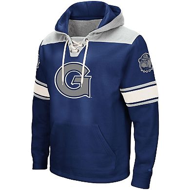 Men's Colosseum Navy Georgetown Hoyas 2.0 Lace-Up Pullover Hoodie