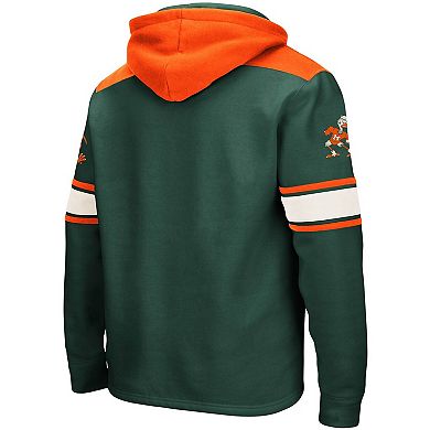 Men's Colosseum Green Miami Hurricanes 2.0 Lace-Up Pullover Hoodie