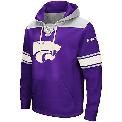 Men's Colosseum Purple Kansas State Wildcats 2.0 Lace-Up Logo Pullover Hoodie