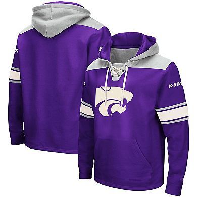 Men's Colosseum Purple Kansas State Wildcats 2.0 Lace-Up Logo Pullover Hoodie