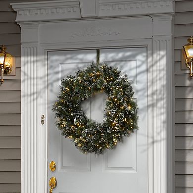National Tree Company 30-in. Light-Up Glittery Bristle Pine Artificial Christmas Wreath