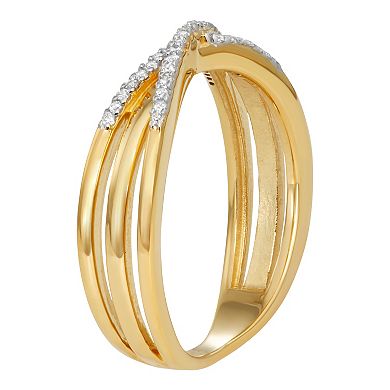 Jewelexcess 14k Gold Over Silver 1/10 Carat T.W. Diamond Ring