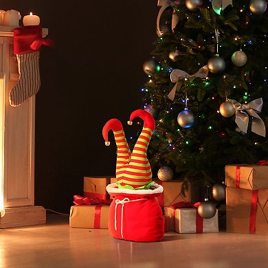 Mr. Christmas 10" Mini Animated Christmas Kickers In Bag Elf Floor Decor