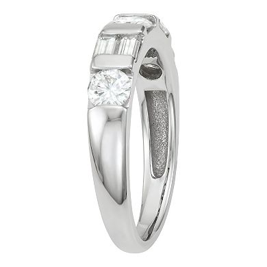 Charles & Colvard 14k White Gold 1 1/6 Carat T.W. Lab-Created Moissanite Baguette Stackable Ring