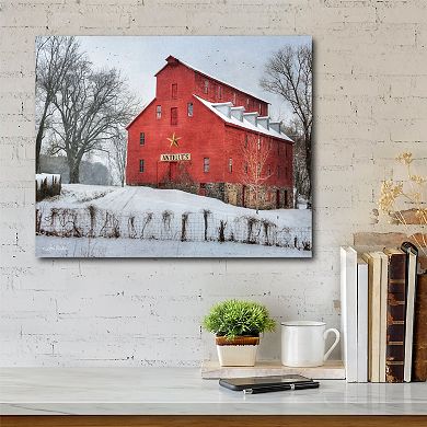 COURTSIDE MARKET Snow at the Farm Canvas Wall Art