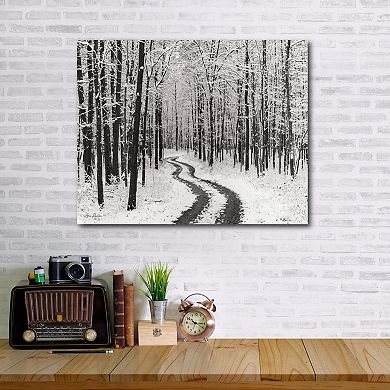 COURTSIDE MARKET Snowy Country Road Canvas Wall Art