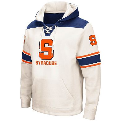 Men's Colosseum Cream Syracuse Orange 2.0 Lace-Up Logo Pullover Hoodie