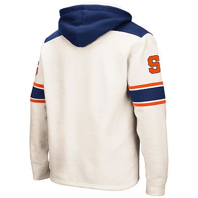 Men's Colosseum Cream Syracuse Orange 2.0 Lace-Up Logo Pullover Hoodie