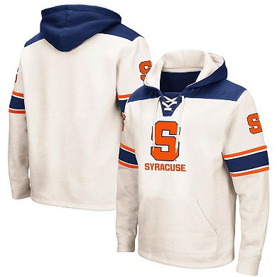 Men's Colosseum Cream Syracuse Orange 2.0 Lace-Up Logo Pullover Hoodie