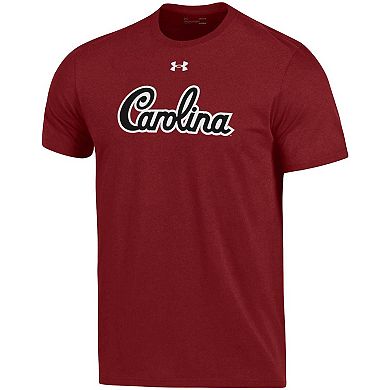 Men's Under Armour Garnet South Carolina Gamecocks School Logo Wordmark Performance Cotton T-Shirt