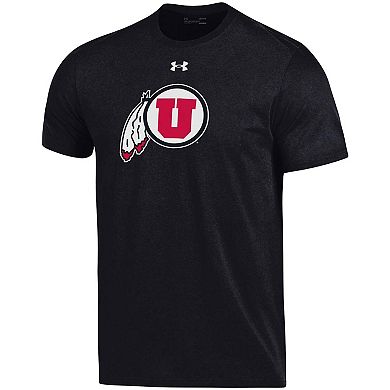 Men's Under Armour Black Utah Utes School Logo Performance Cotton T-Shirt