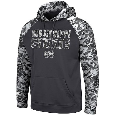 Men's Colosseum Charcoal Mississippi State Bulldogs OHT Military Appreciation Digital Camo Pullover Hoodie