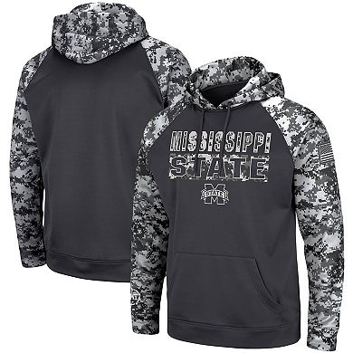 Men's Colosseum Charcoal Mississippi State Bulldogs OHT Military Appreciation Digital Camo Pullover Hoodie