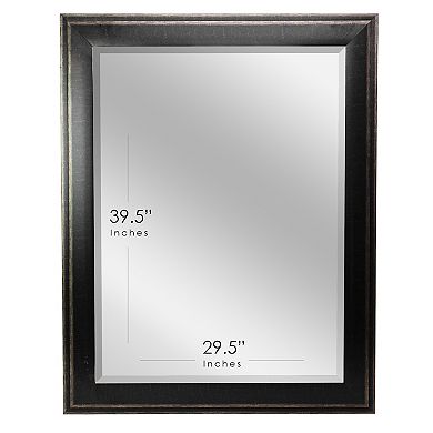 Head West Black Two-Step Frame Bevel Wall Mirror 43" x 31"