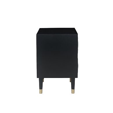 Linon Geometric Texture Nightstand End Table