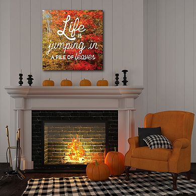 Courtside Market Jumping Leaves Canvas Wall Art