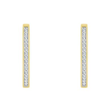 Celebration Gems 14k Gold 1/10 Carat T.W. Diamond Hoop Earrings