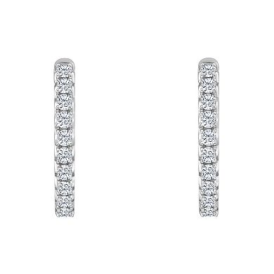 Celebration Gems 14k Gold 1/3 Carat T.W. Diamond Hoop Earrings
