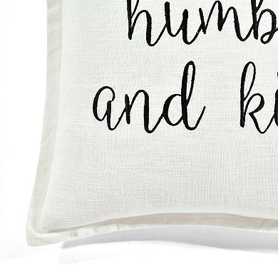 Lush Decor Humble and Kind Script Throw Pillow Cover