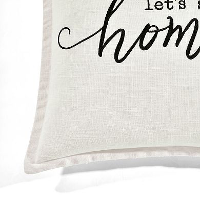 Lush Decor Let's Stay Home Script Throw Pillow Cover