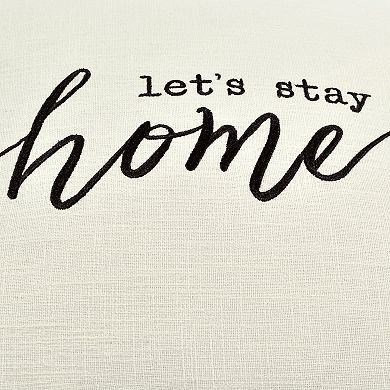 Lush Decor Let's Stay Home Script Throw Pillow Cover