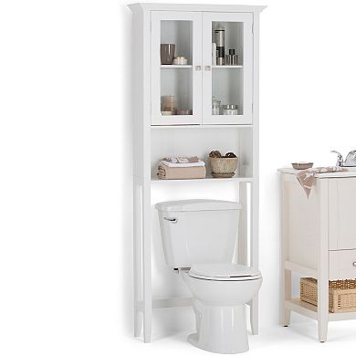 Simpli Home Acadian Over the Toilet Storage Cabinet